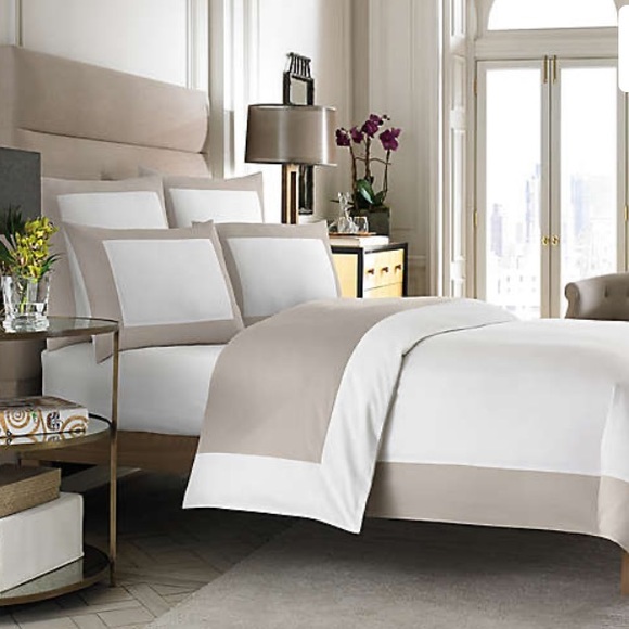 Wamsutta Bedding Nwt Twin Xl Duvet Cover Reversible Whitetaupe Txl